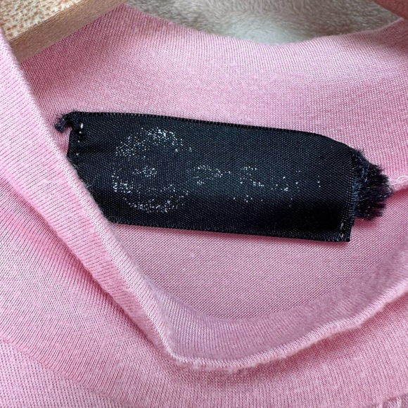 Y2K Scene Pink Barbiecore Ruffle Front Mock Neck Short Sleeve Blouse Size S Top - Picture 2 of 10